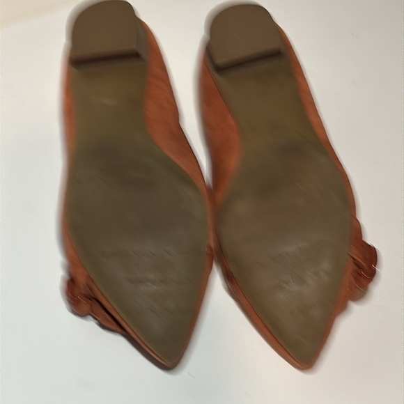 VIA SPIGA Rust Suede Leather Belted Buckle Accent Ballet Flats Pointed Toe 9.5M - Picture 7 of 8